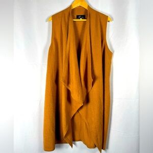 Soft by Naadam 100% Cashmere Waterfall Cardigan Vest Camel Quiet Luxury Soft Lg